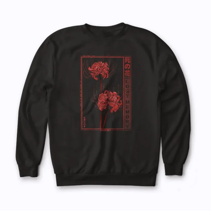 Japanese Spider Lily Soft Grunge Anime Aesthetic Sweatshirt