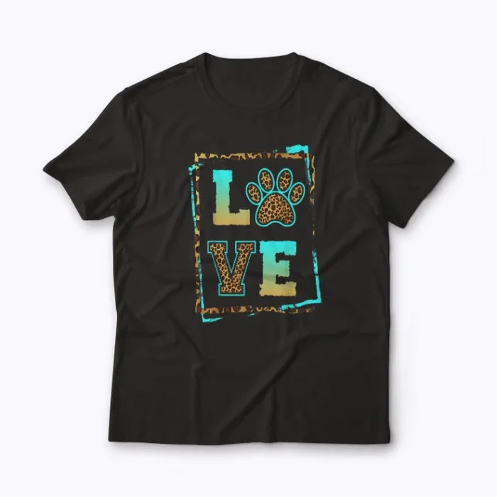 Leopard Dog Mom Funny Dog Lover Paw Print Gift T-shirt