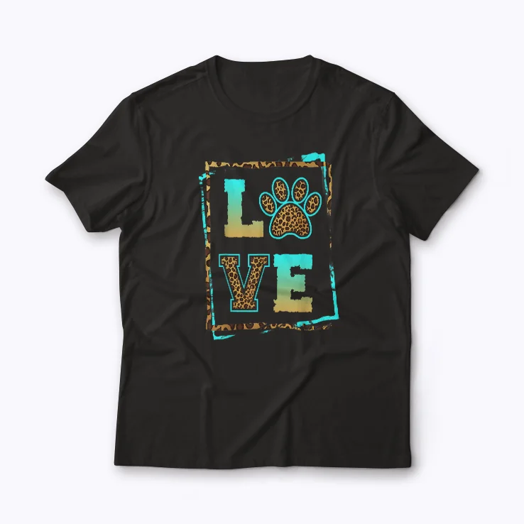 Leopard Dog Mom Funny Dog Lover Paw Print Gift T-shirt