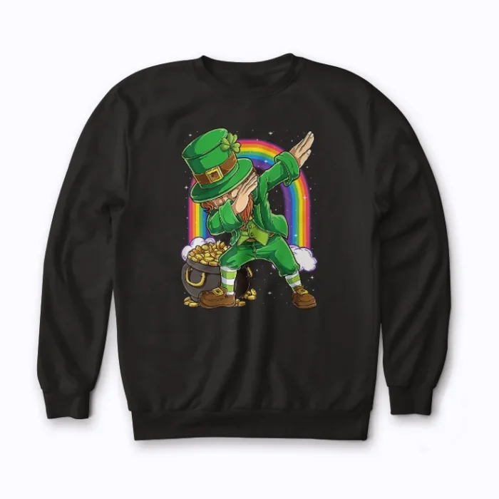 Leprechaun St Pattys Sweatshirt featuring a classic crew neck and leprechaun design
