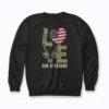 Love Our Veterans Day Proud Military American Flag Sweatshirt with mid‑weight fabric and flag graphic