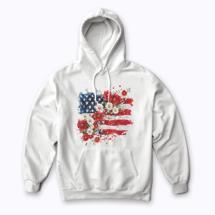 Memorial Day USA Flag Remember Honor Patriot Hoodie with cozy fleece
