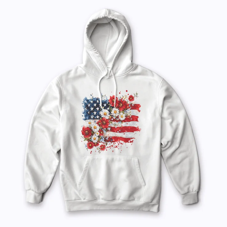 Memorial Day USA Flag Remember Honor Patriot Hoodie with cozy fleece