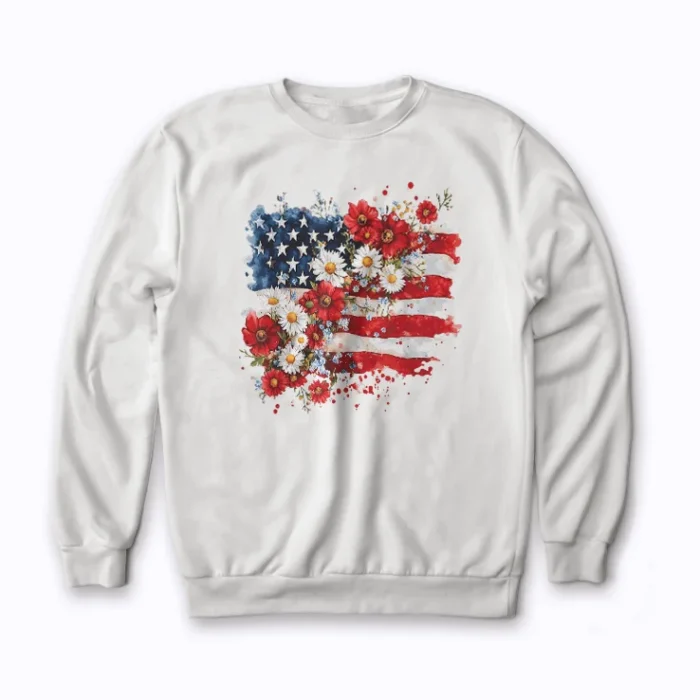 Memorial Day USA Flag Remember Honor Patriot Sweatshirt with bold flag graphic