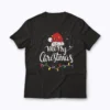 Merry Christmas Lights Red Santa shirt featuring red Santa and holiday lights