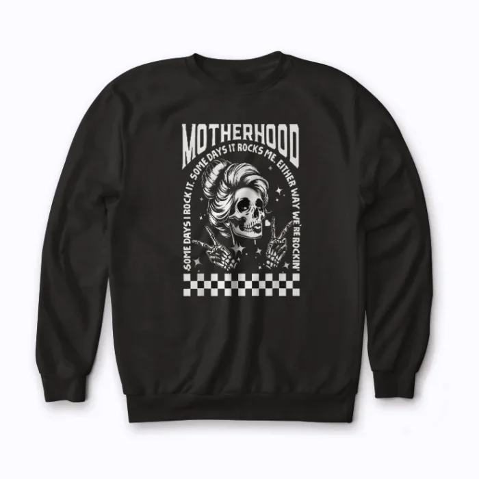 Metal Mom Life Rock And Roll Mother Skull Gift Sweatshirt