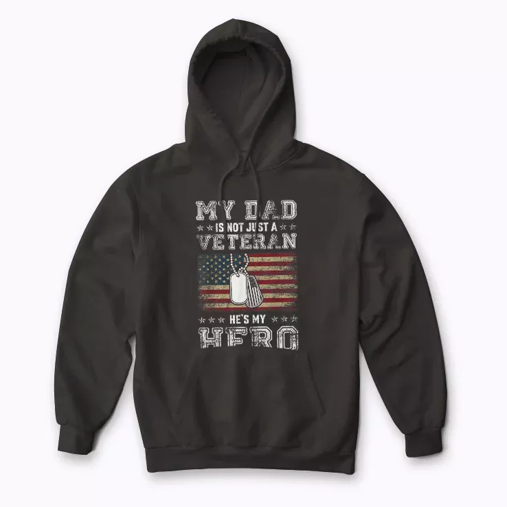 Military Family Veteran Support My Dad Hero Hoodie offering cozy style