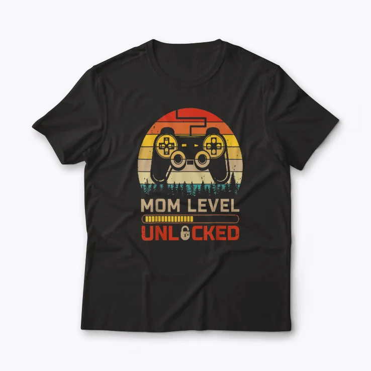 Mom Level Unlocked Gamer New Baby Mother Gift T-shirt