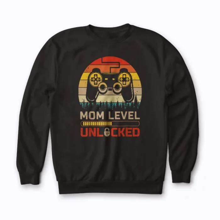 Mom Level Unlocked Gamer New Baby Mother Gift Sweatshirt