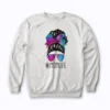 Mom Life Messy Hair Bun Tie Dye Mother's Day Gift Sweatshirt
