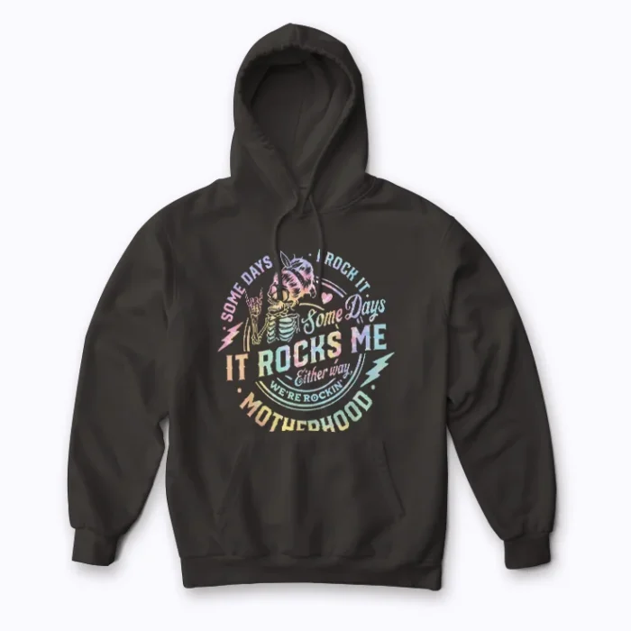 Mom Life Some Days I Rock It Skull Gift Women Hoodie