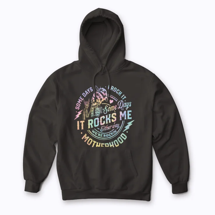 Mom Life Some Days I Rock It Skull Gift Women Hoodie