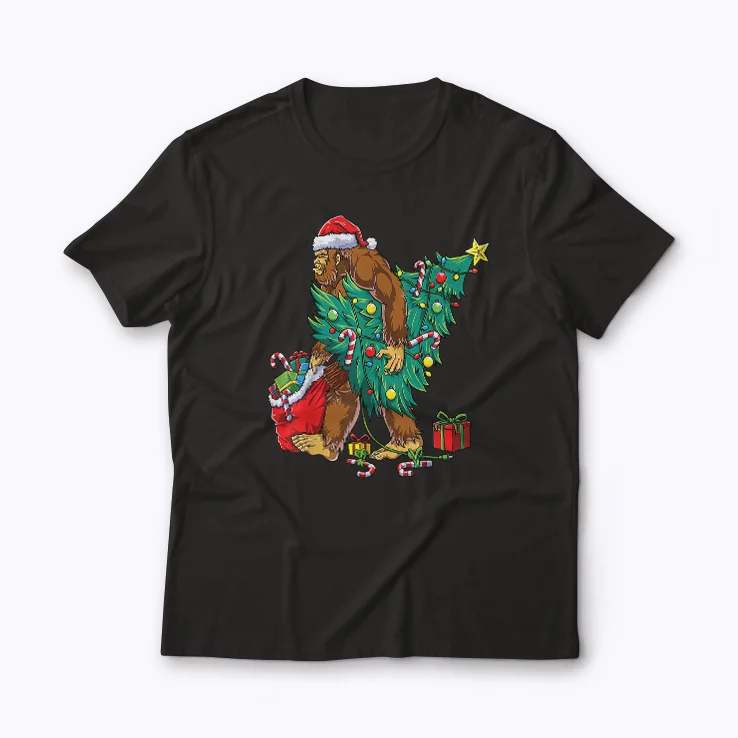 Most Wonderful Christmas Co Bigfoot Christmas T-shirt with festive Bigfoot design
