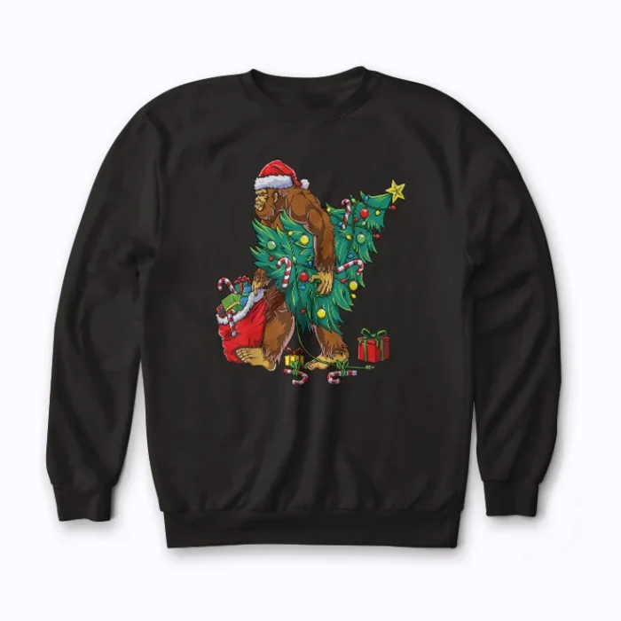 Most Wonderful Christmas Co Bigfoot Christmas sweatshirt with Christmas Bigfoot graphic