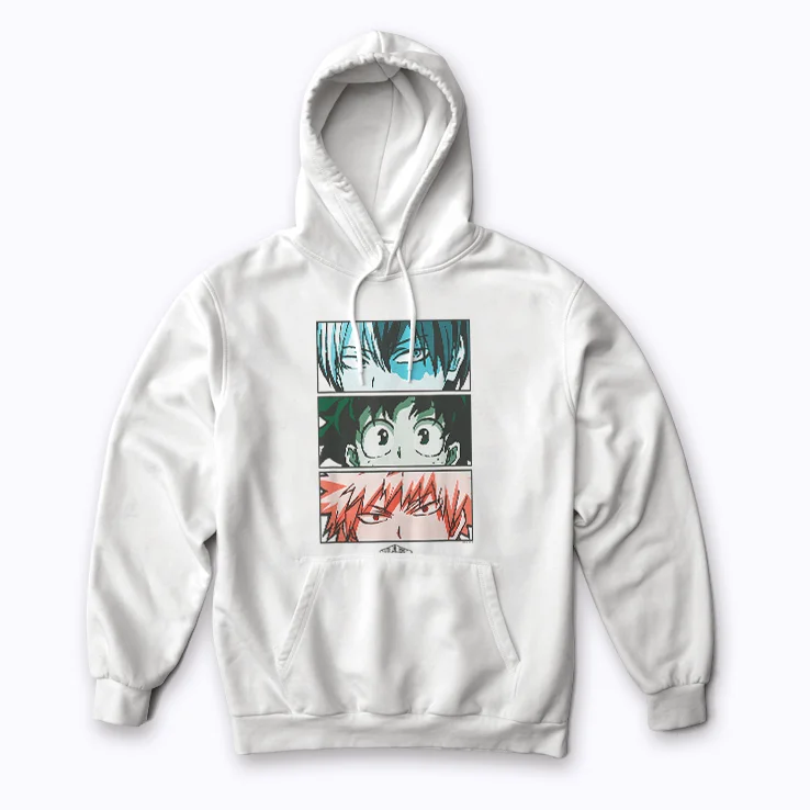 My Hero Academia Todoroki Deku Anime Hoodie featuring Todoroki and Deku.