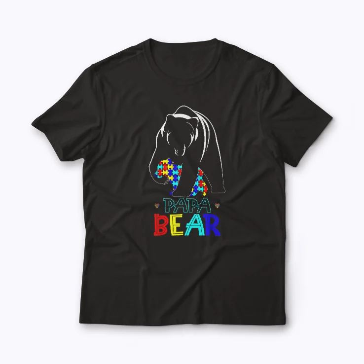 Papa Bear Autism Awareness T-shirt featuring a caring bear design