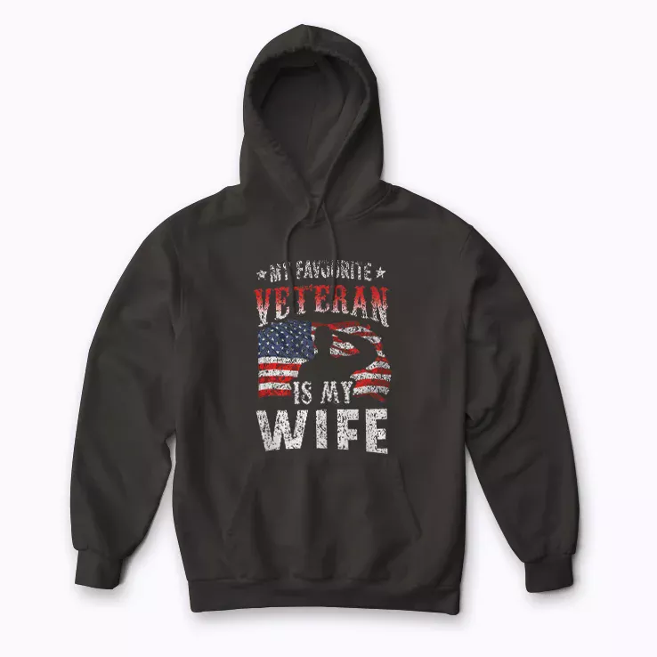 Patriotic Veterans Day Being A Veterans Wife Is An Honor Hoodie