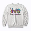 Peace Love Dogs Floral Dog Paw Mom Mothers Day Gift Sweatshirt