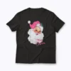 Pink Santa for Girls Christmas Retro T-shirt with festive pink Santa graphic