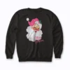 Pink Santa for Girls Christmas Retro Sweatshirt with retro Santa design for girls