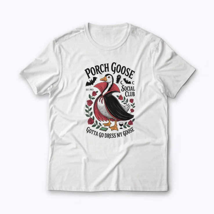 Porch Goose Social Club Gotta Go Dress My Goose Halloween shirt for goose lovers