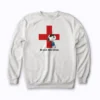 Red Cross Snoopy Sweatshirt featuring Snoopy and the Red Cross logo.
