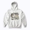 Reel Cool Dad Fishing Papa Fathers Day Hoodie featuring a warm fleece design for proud fishing dads