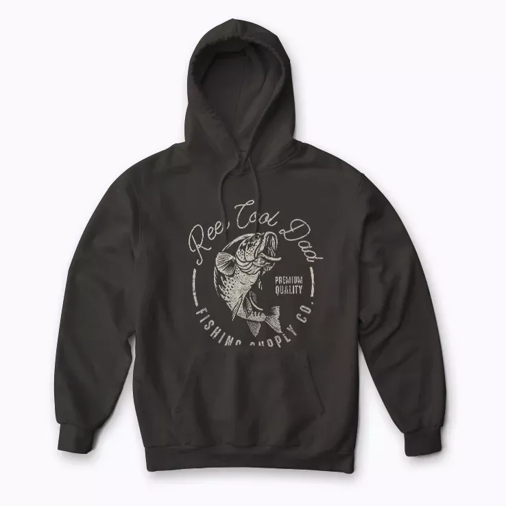 Reel Cool Dad Funny Fathers Day Hoodie with cozy fleece and playful reel design