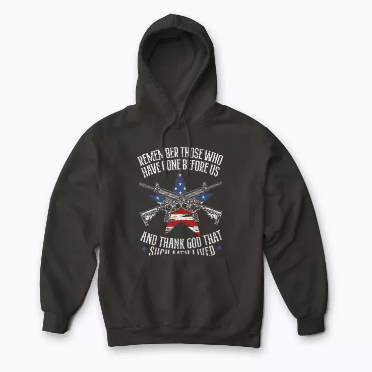 Remember The Fallen Soldiers USA hoodie with plush fleece and embroidered emblem