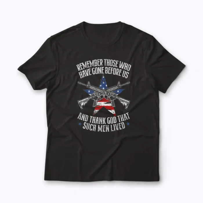 Remember The Fallen Soldiers USA T‑shirt featuring a respectful tribute design