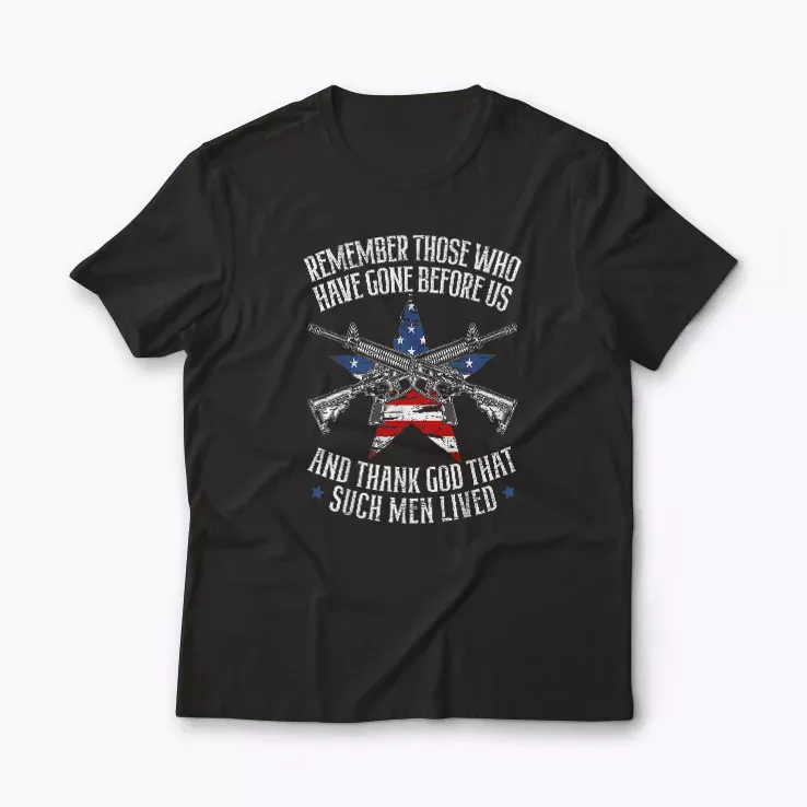 Remember The Fallen Soldiers USA T‑shirt featuring a respectful tribute design