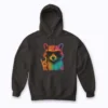 Retro Raccoon Rock Music Gift Funny Hoodie