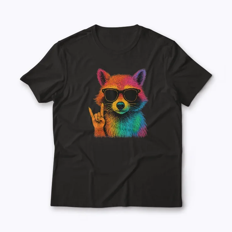 Retro Raccoon Rock Music Gift Funny T-shirt