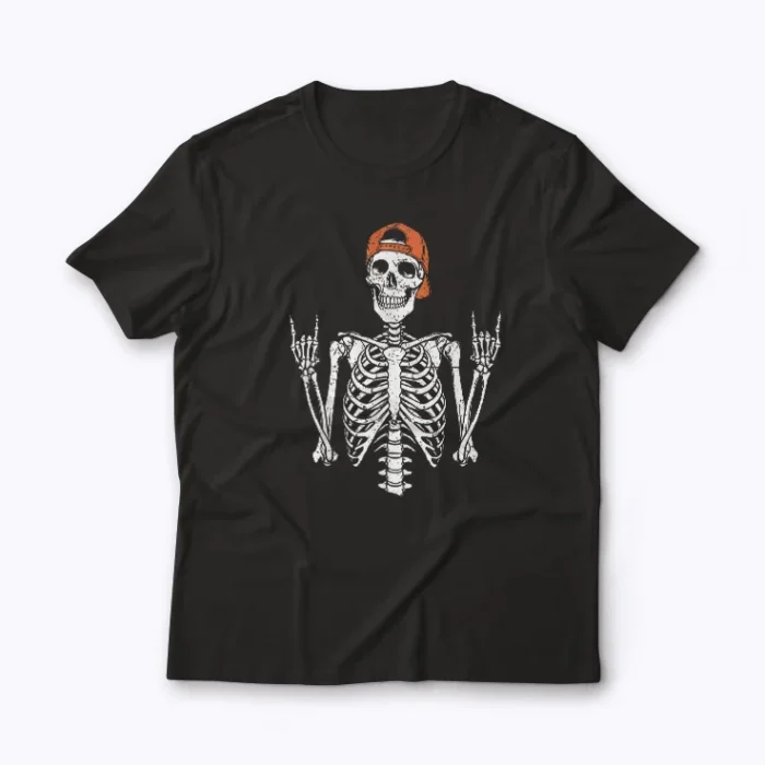 Rocker Skeleton Cap Skater Cool Halloween shirt for skaters and Halloween fans