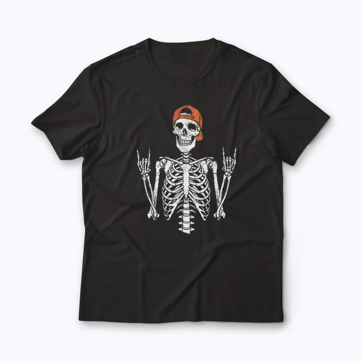 Rocker Skeleton Cap Skater Cool Halloween shirt for skaters and Halloween fans