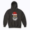 Santa Claus Hat Sunglasses hoodie with cheerful Christmas graphic