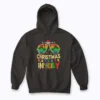 Santa Claus Sunglasses Beach Christmas in July hoodie showing Santa on the beach