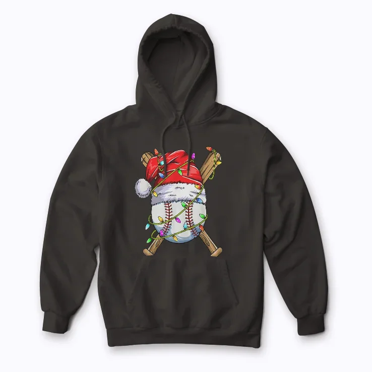 Santa Sports Design For Men Boys Christmas hoodie featuring festive sports design