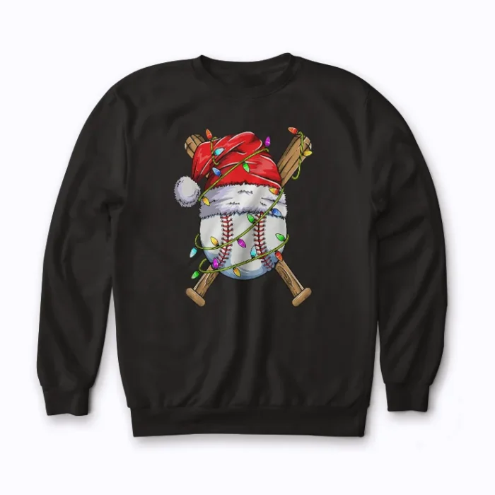 Santa Sports Design For Men Boys Christmas sweatshirt with sports and holiday theme