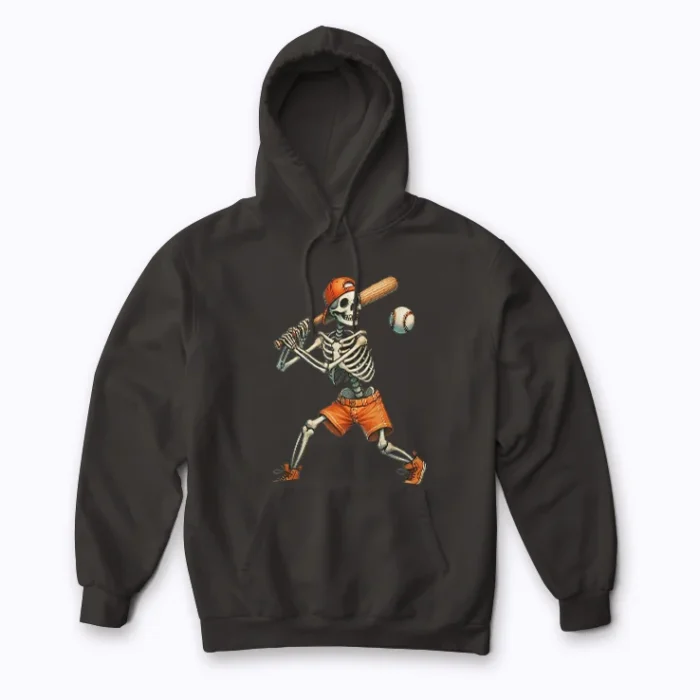 Skeleton Baseball Halloween Costume hoodie for cozy