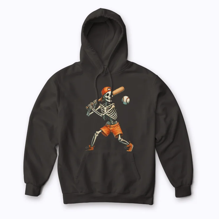 Skeleton Baseball Halloween Costume hoodie for cozy