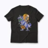 Skeleton Riding Mummy Dinosaur T rex Halloween T-shirt for festive fun