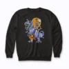Skeleton Riding Mummy Dinosaur T rex Halloween sweatshirt for cozy style