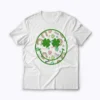 Smile Face Lucky Charm Saint Patricks Day Shamrock T-shirt featuring a smiling face and four‑leaf clover design