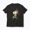 Snoopy Woodstock Christmas Lights T-shirt with festive holiday design