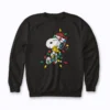 Snoopy Woodstock Christmas Lights sweatshirt with classic holiday print