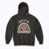 Soon To Be Grandma 2026 Rainbow Promoted Hoodie displayed on a model