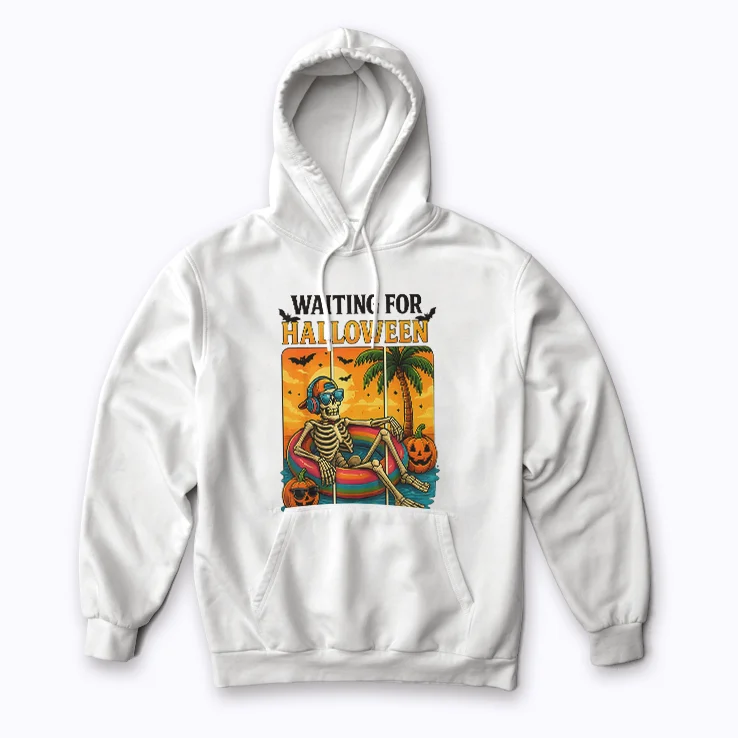 Spooky Summer Skeleton Just Waiting For Halloween hoodie for cool nights