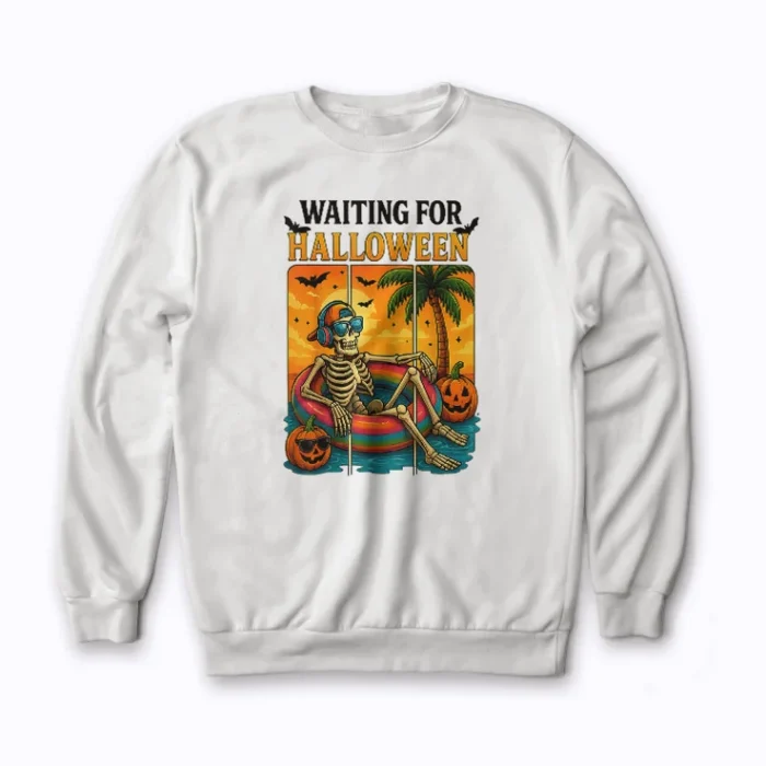 Spooky Summer Skeleton Just Waiting For Halloween sweatshirt for autumn style