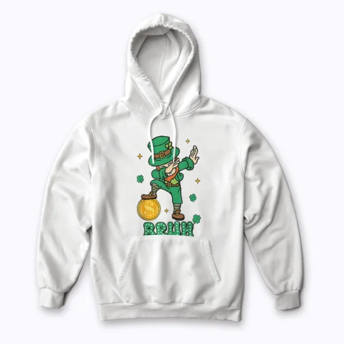 St Patricks Day Dabbing Leprechaun Hoodie featuring the playful leprechaun design
